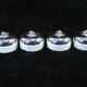 Set of 4 old porcelain and chrome switches