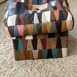 Pouf /coffre ou Ottoman « Arlequin » cuir  1970