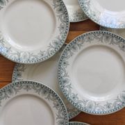 10 flat plates in iron earth "Wilbur" Moulin des Loups and Hamage early twentieth century