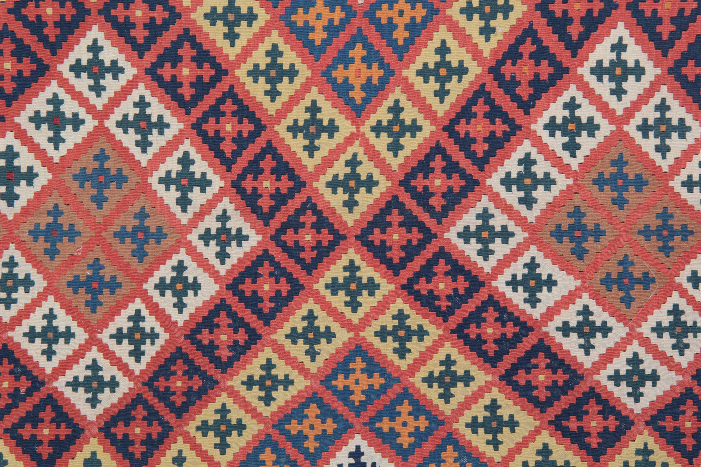 Handmade Vintage Kilim Runner Rug, Geometric Tribal Design 300 × 147 cm