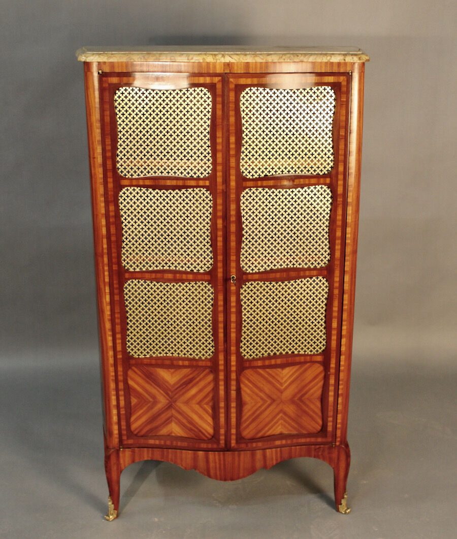 Showcase library mesh marquetée louis xv