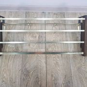 Wall-mounted coat rack, rosewood, gold-tone brass, Austria, 1960s.