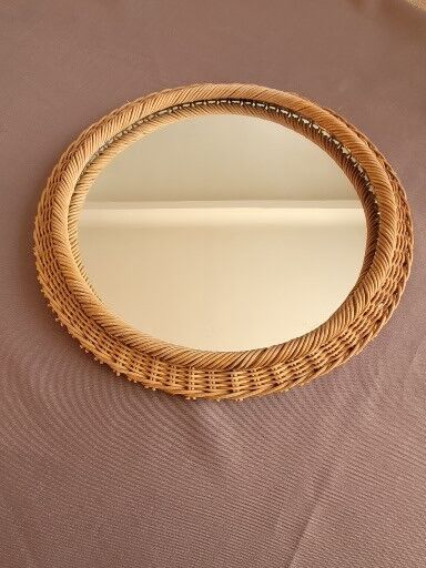 Vintage rattan mirror