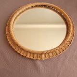 Vintage rattan mirror