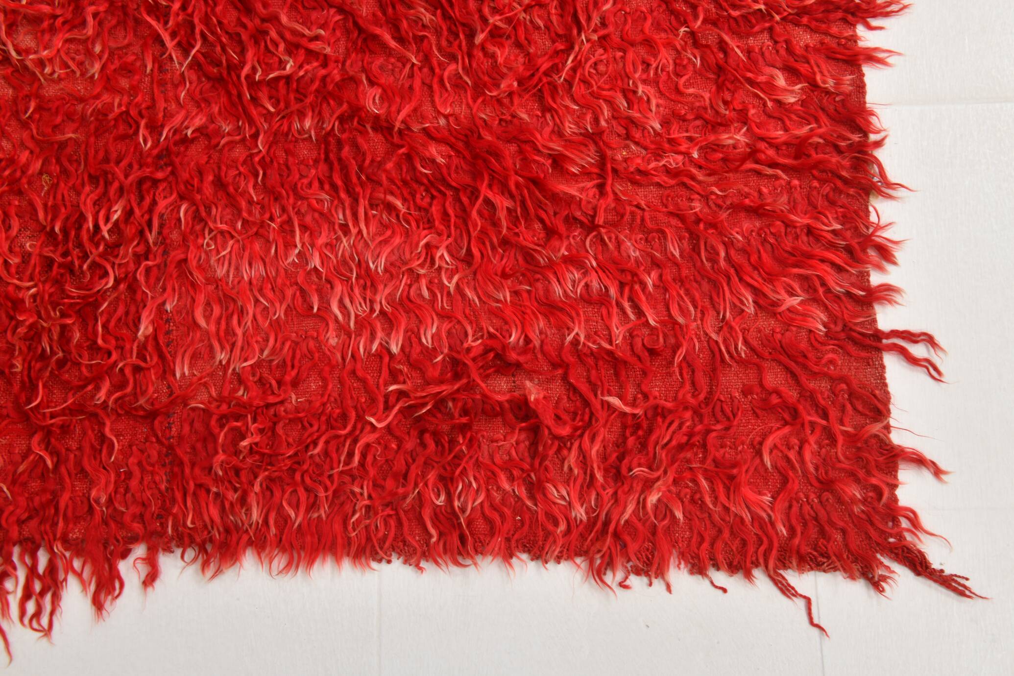 4x6 Turkish Handwoven Red Kilim Rug, Super Soft Bohemian Carpet, Antique