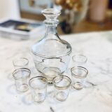 Carafe-glasses-Old liquor service, gold thread