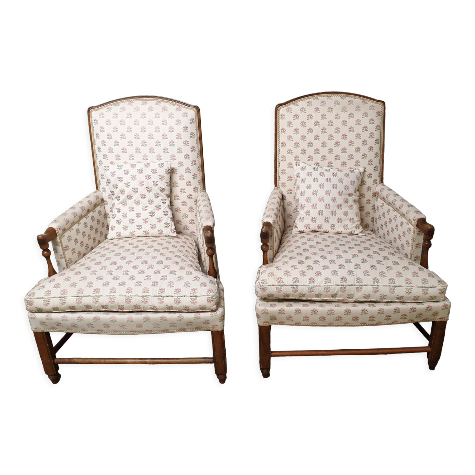 Pair of seventies shepherd armchairs