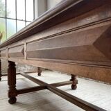 Solid walnut farmhouse castle table 1900 XXL