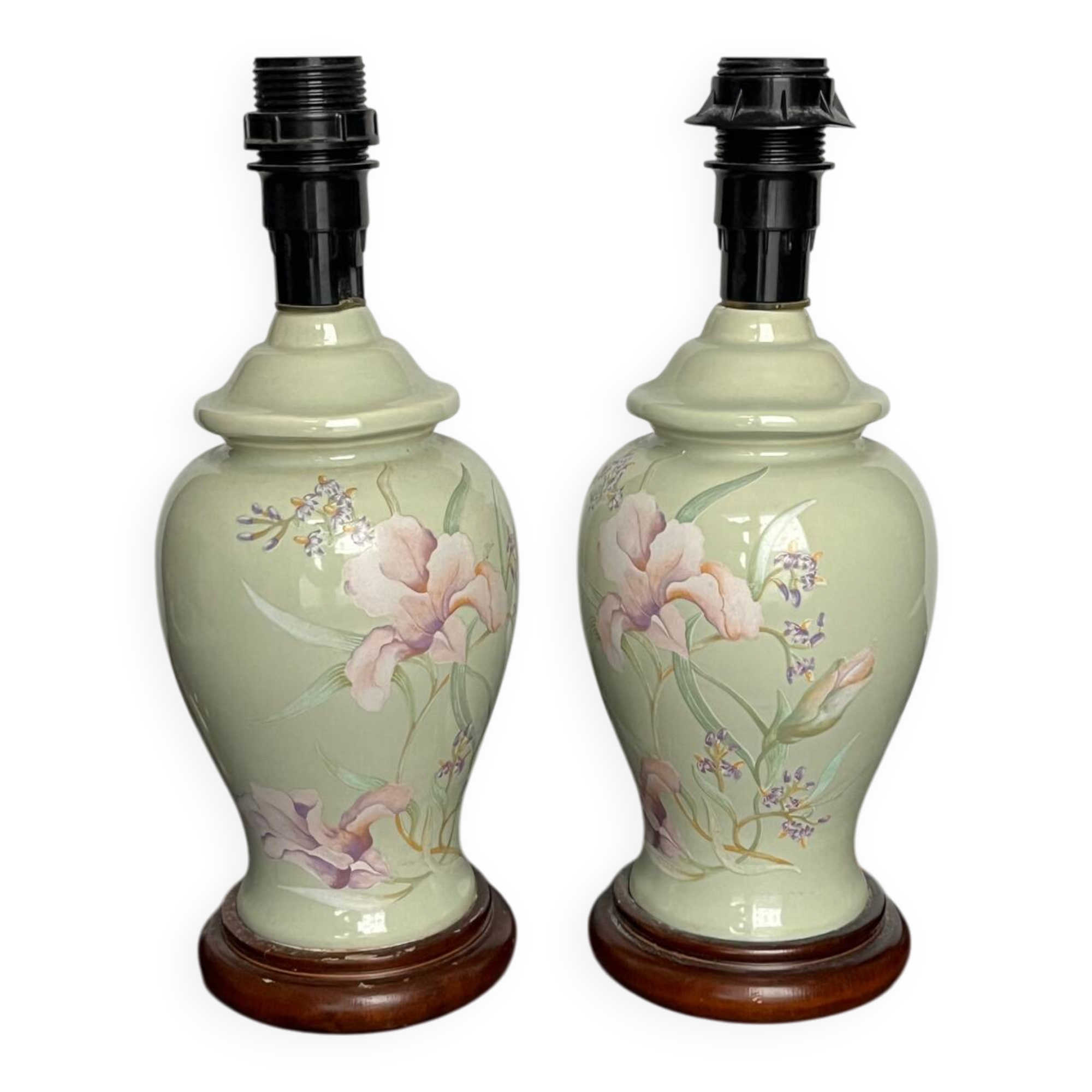 2 earthenware bedside lamp bases