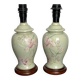 2 pieds de lampe en faïence