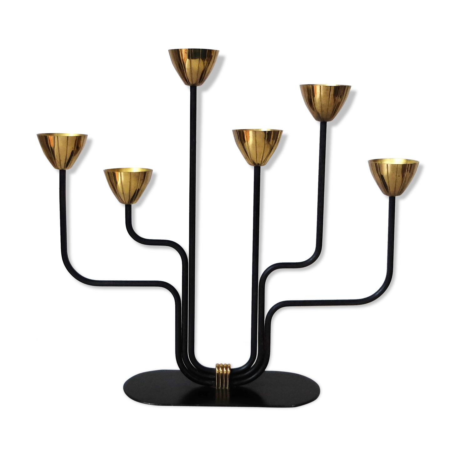 Vintage Scandinavian candlestick, Gunnar Ander for Ystad Metall, Sweden