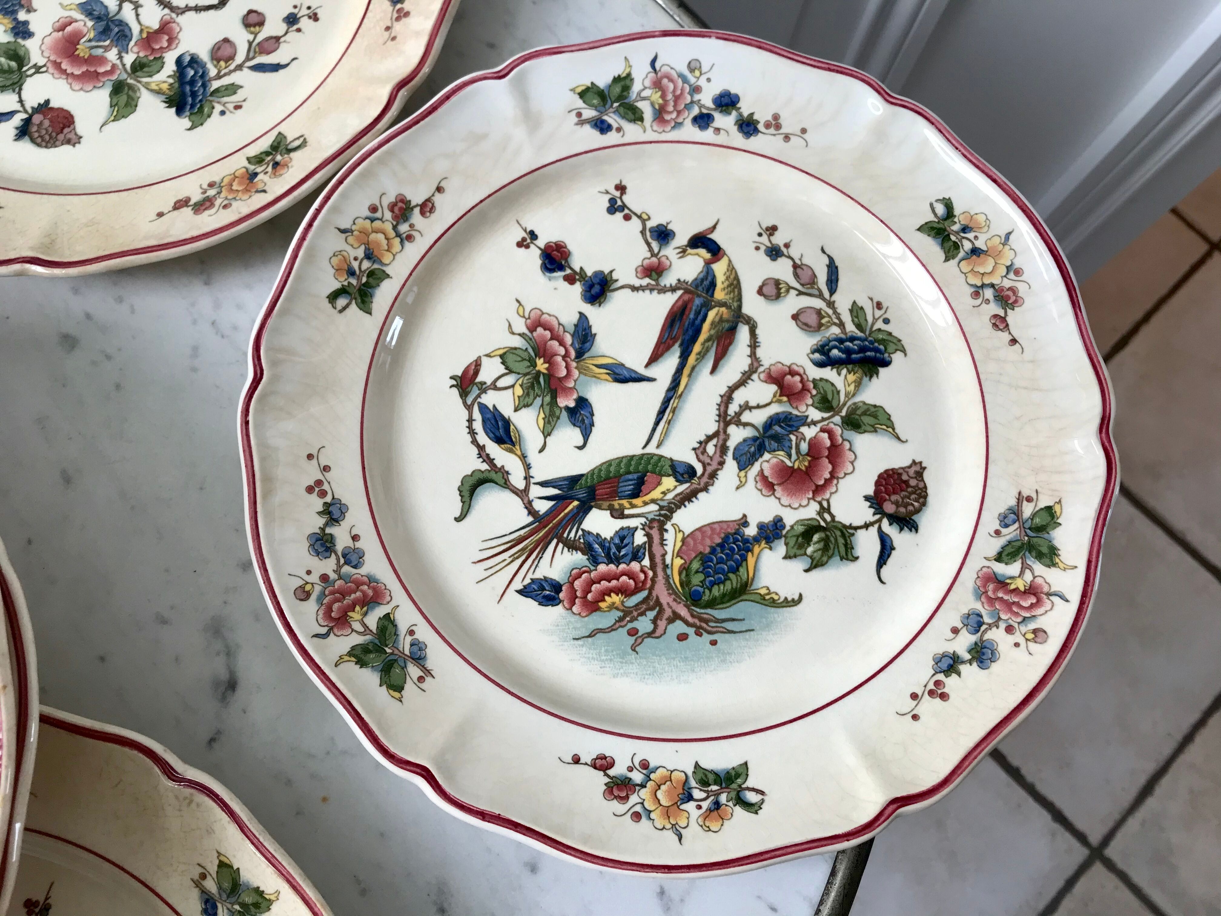 Set of 7 flat plates Villeroy & Boch model Phoenix years 50-60