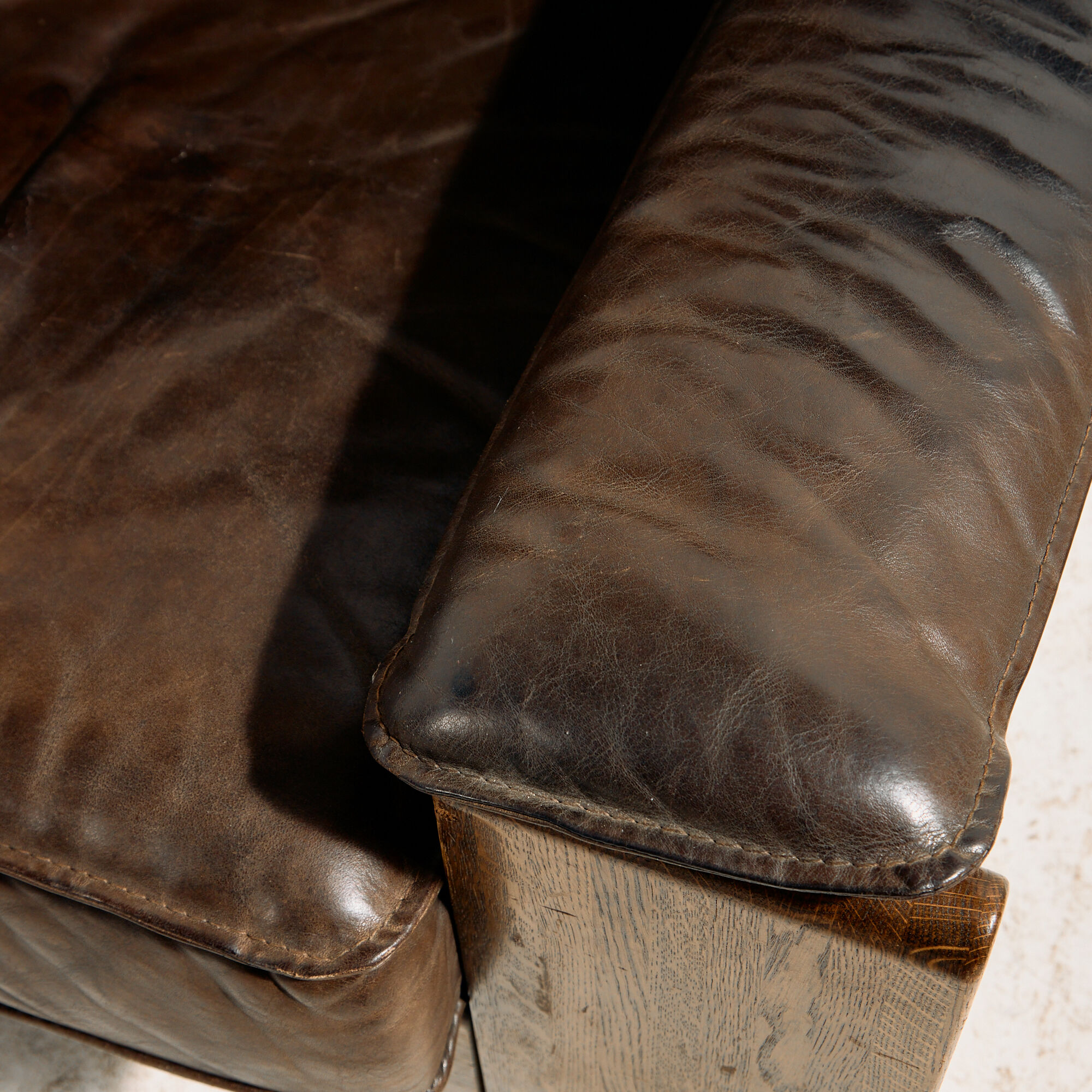 Leather sofa set model 757 by Harry de Groot for Leolux, set of 3.