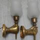 Paire appliques flambeau bronze dore