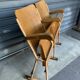 Wooden wooden metal base armchairs 1950s ́
