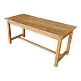 Renovated antique farmhouse table in solid oak.
