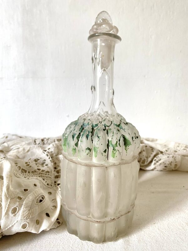 Carafe ancienne asperge Legras fin XIXe