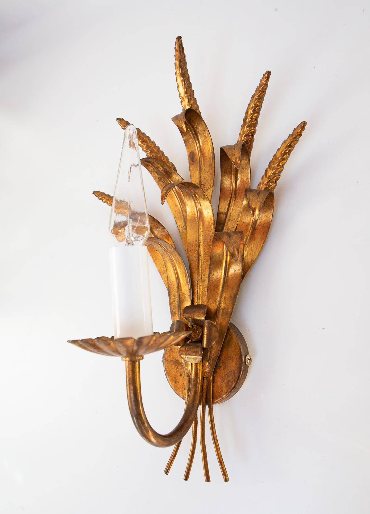 Applique italienne en métal doré, épis de blé