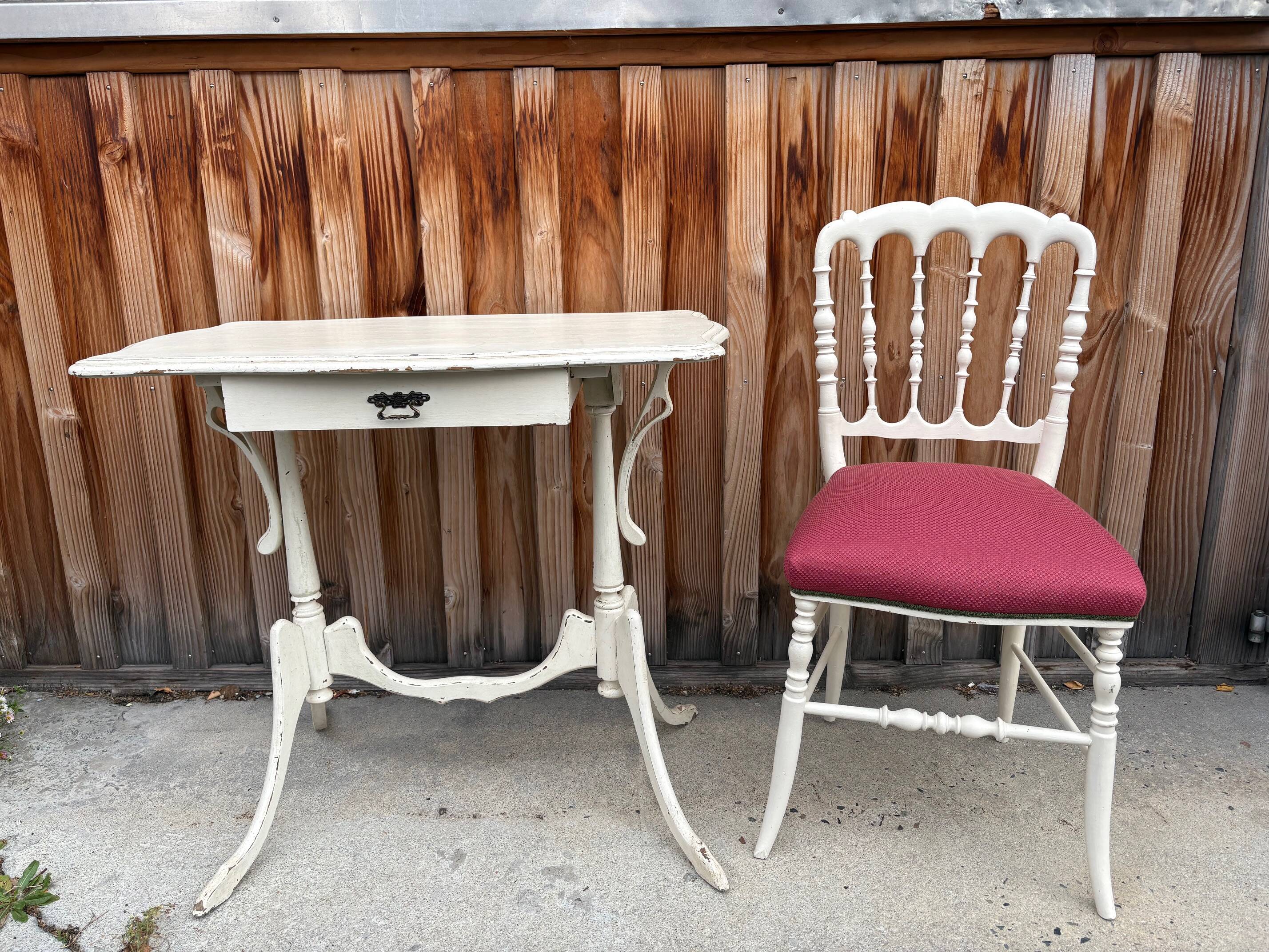 Antique dressing table with Napoleon III style chair