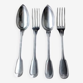 Set of 4 table cutlery including 2 Christofle