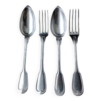 Set of 4 table cutlery sets including 2 Christofle