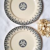 Antique dessert plates mismatched iron earth