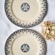 Antique dessert plates mismatched iron earth