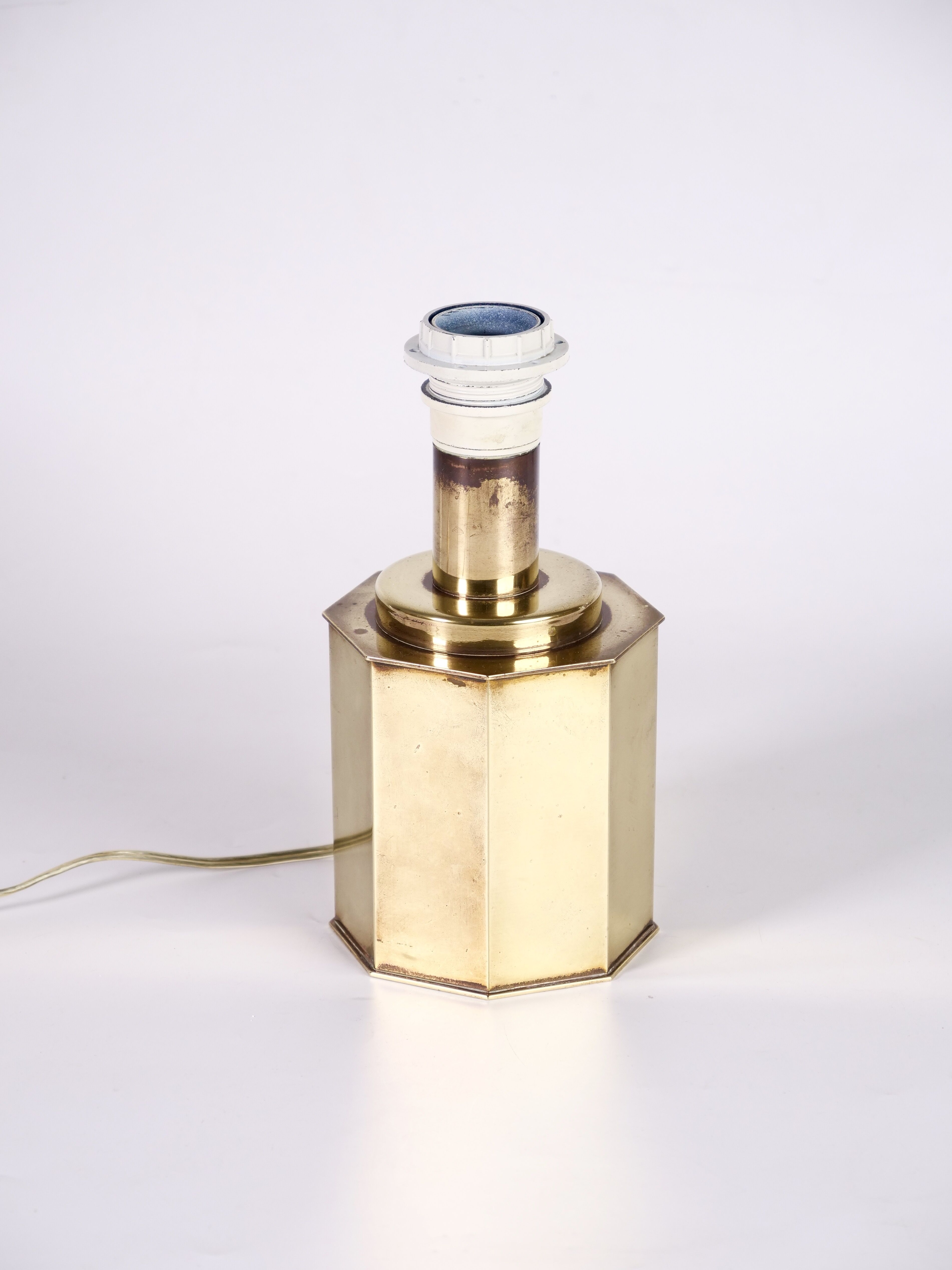 Octagonal brass lamp