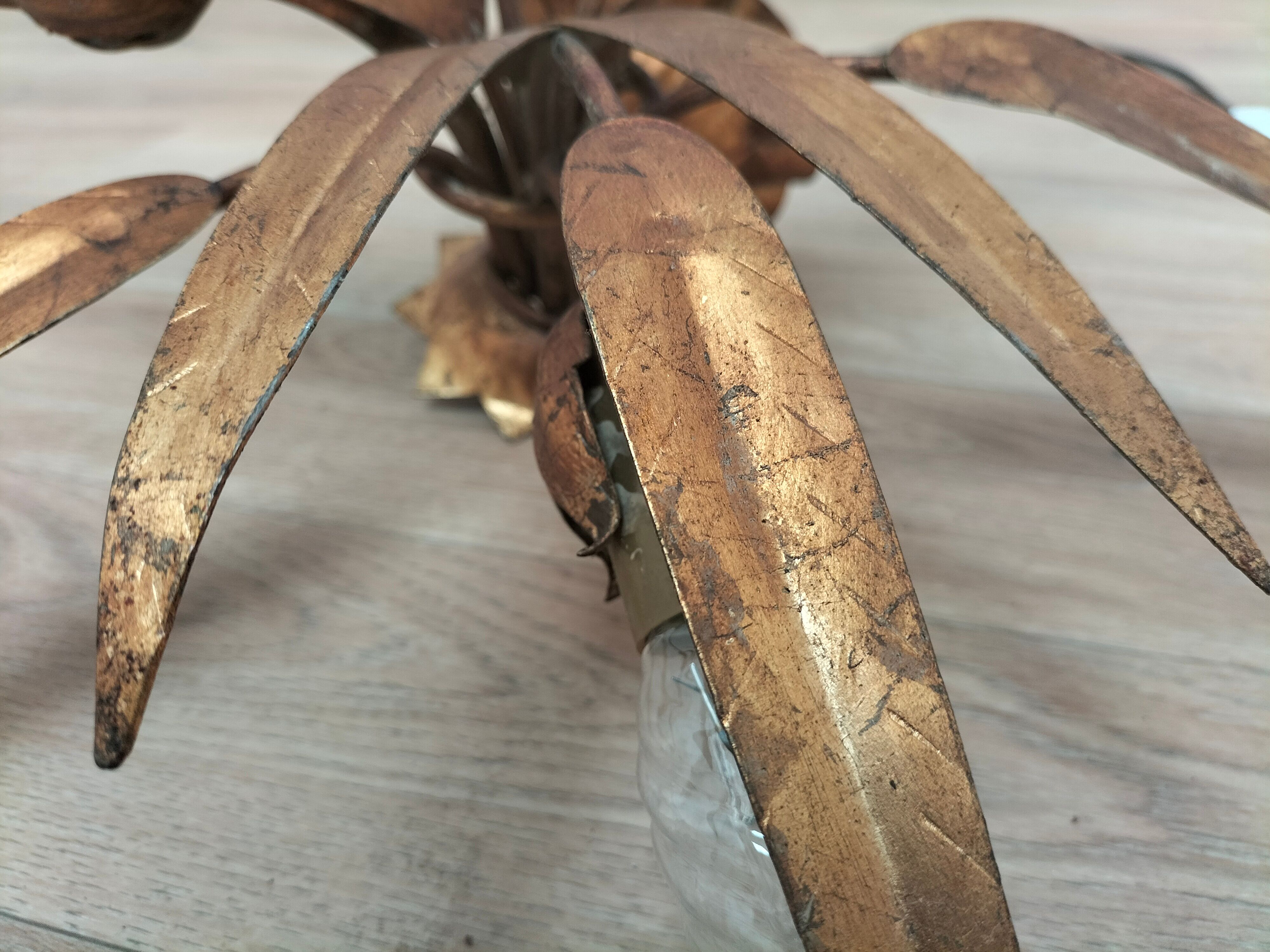 Golden leaf chandelier