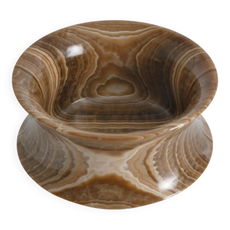 Hand Turned Brown Onyx Bowl, Greece, 1970s