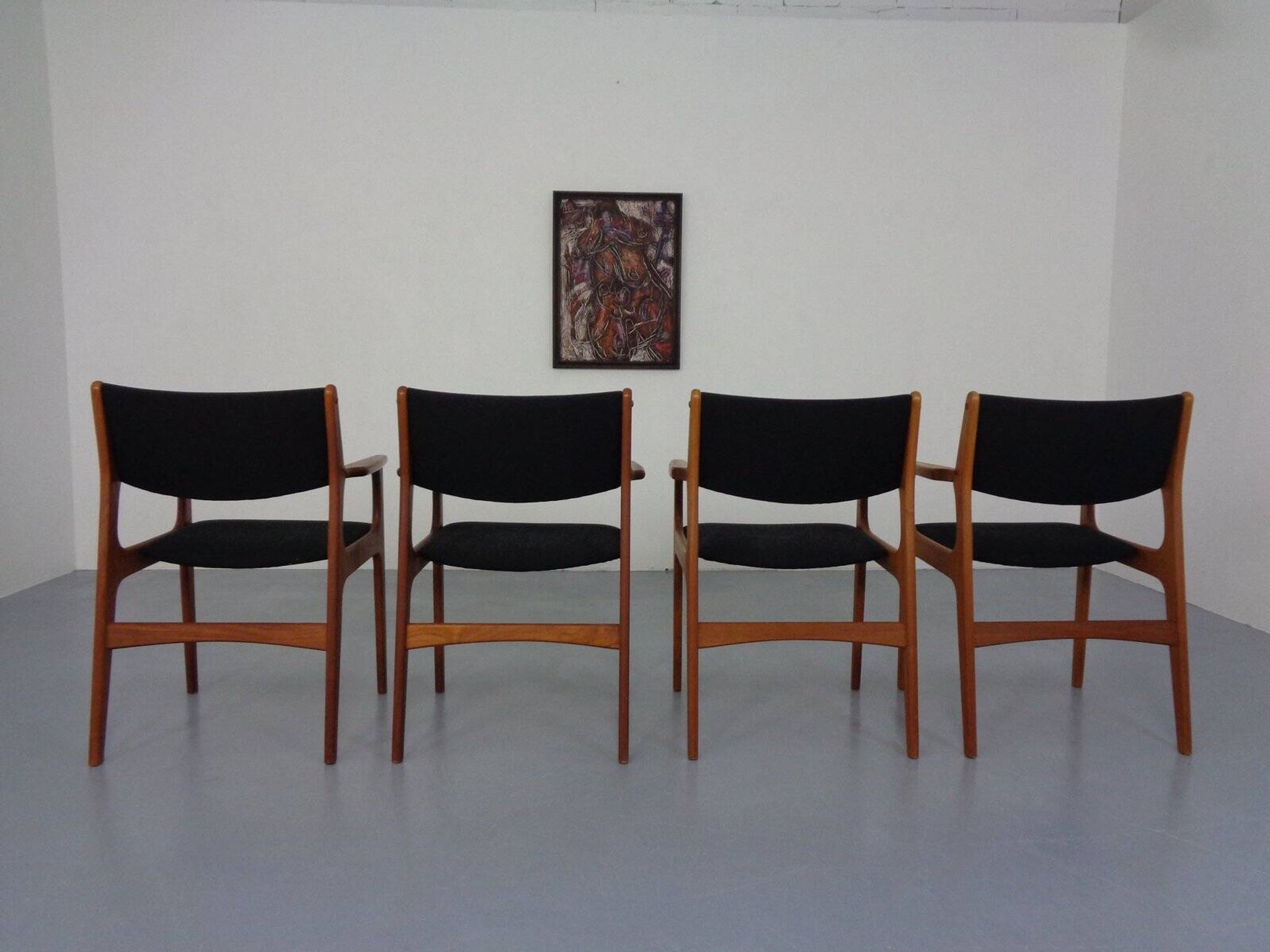 Mid-Century Danish Armchairs in Teak, 1960s, Set of 4