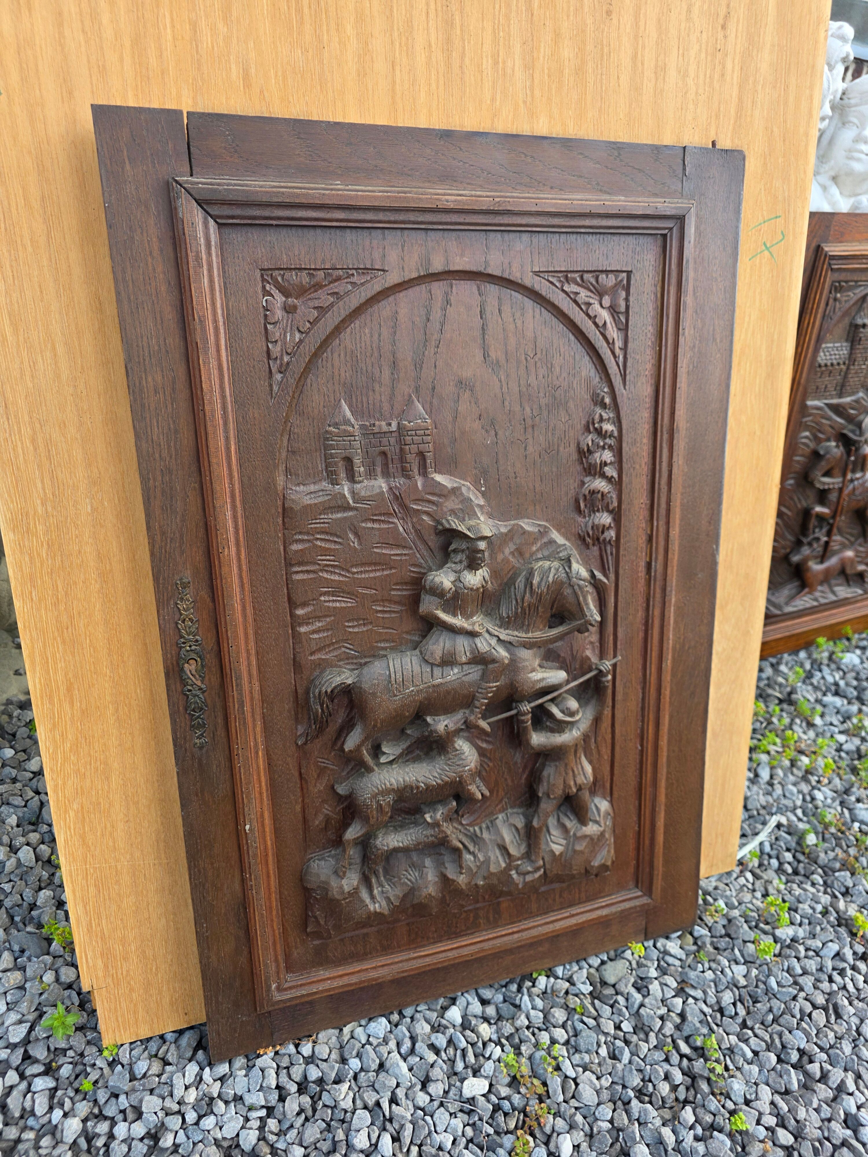 Carved oak solid wood door