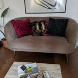 Banquette velours 2/3 places