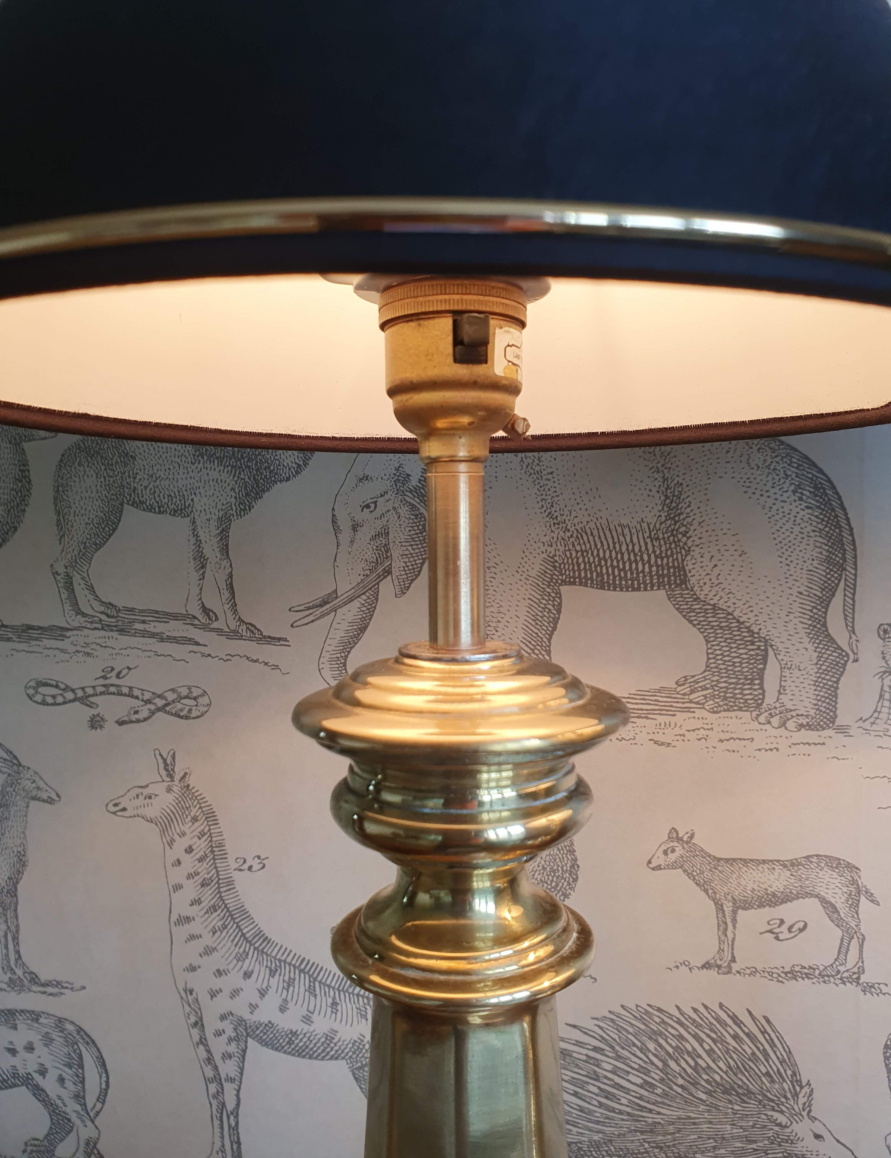 Duo of antique lamps in bronze and brass