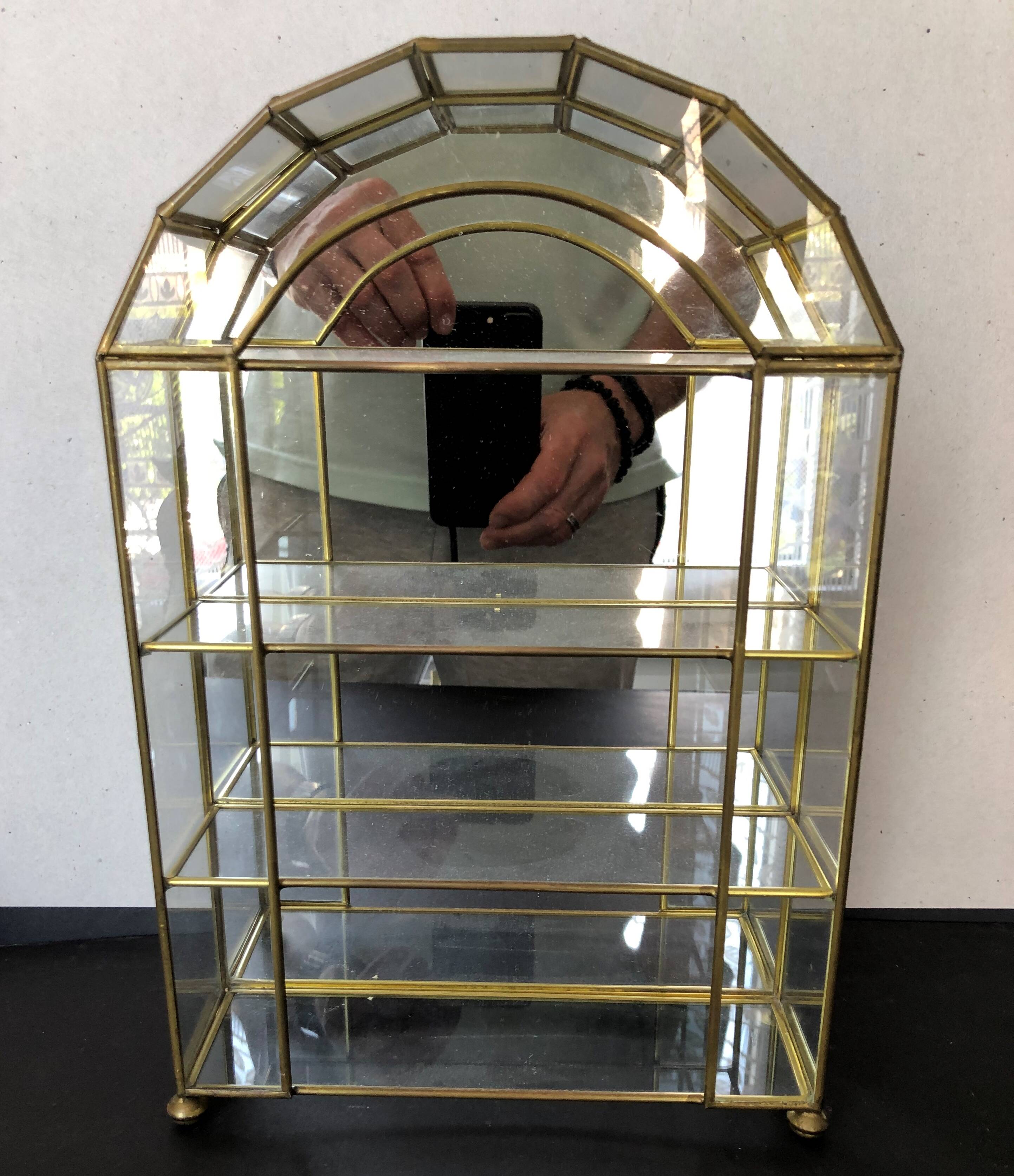 Glass and brass display case
