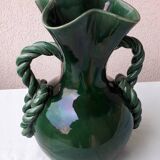 Green ceramic vase
