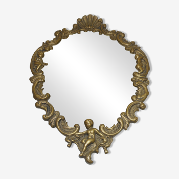 Miroir en bronze XXème, 29x42cm