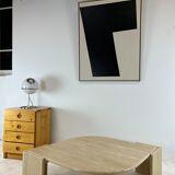 Coffee table Roche Bobois "eye" in travertine, 1970