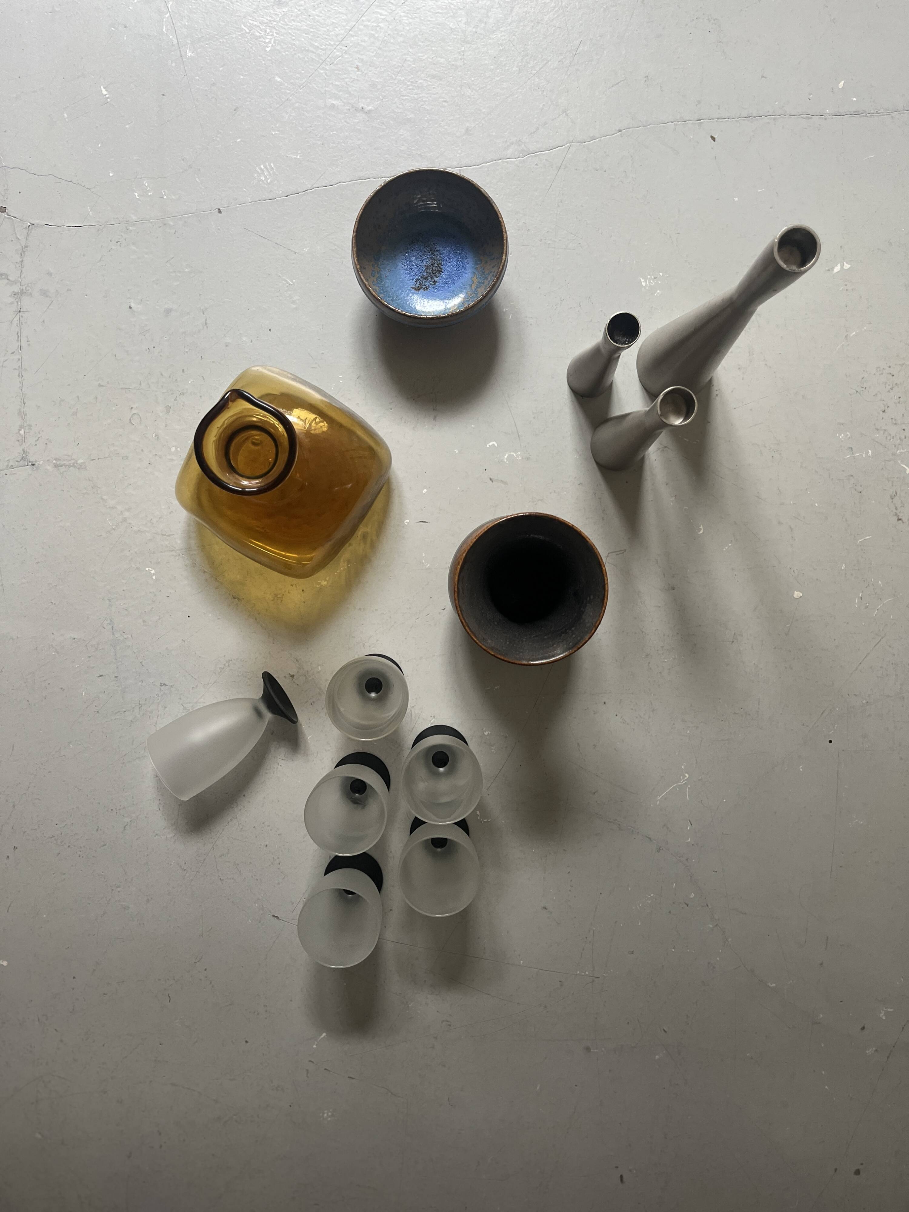 Amber glass carafe, France 1970