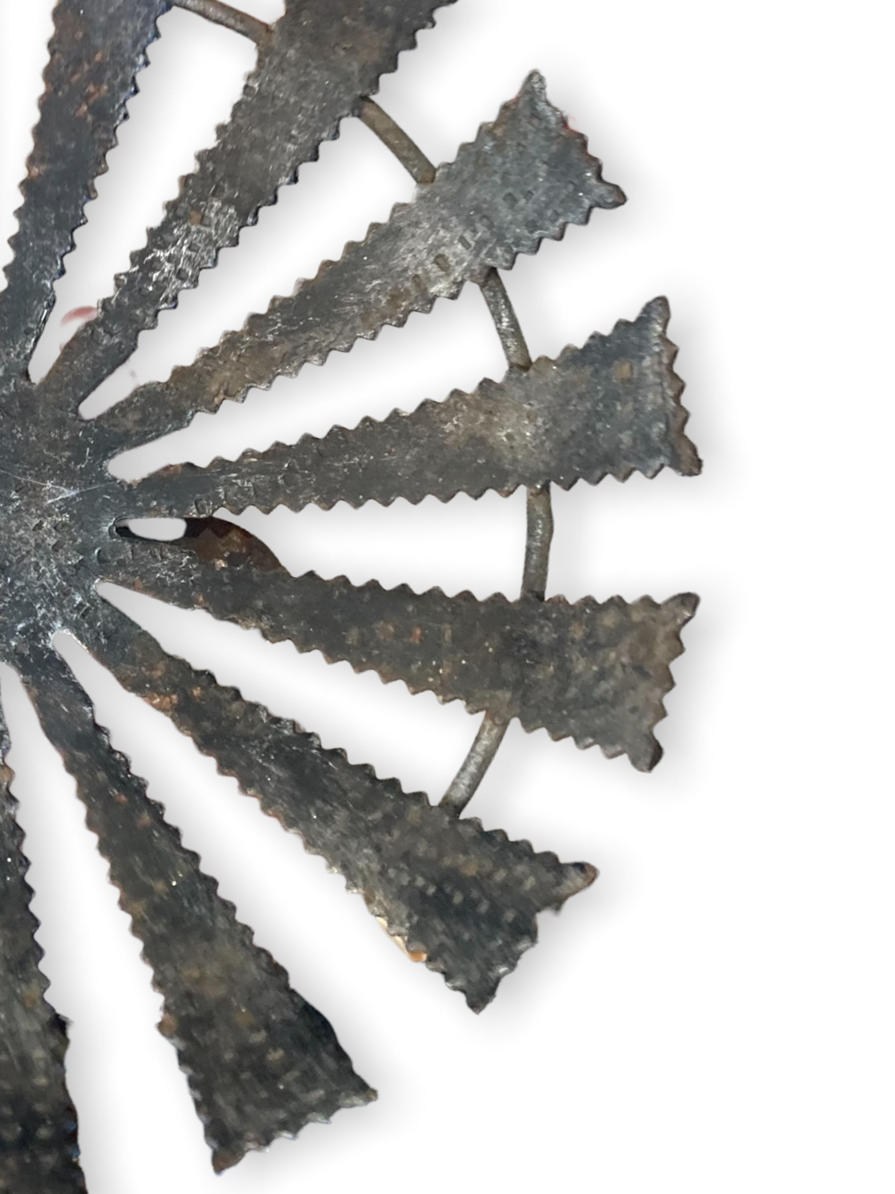 Large modernist brutalist iron basket