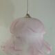 Suspension en verre dépoli blanc et rose/Vintage/années 1970