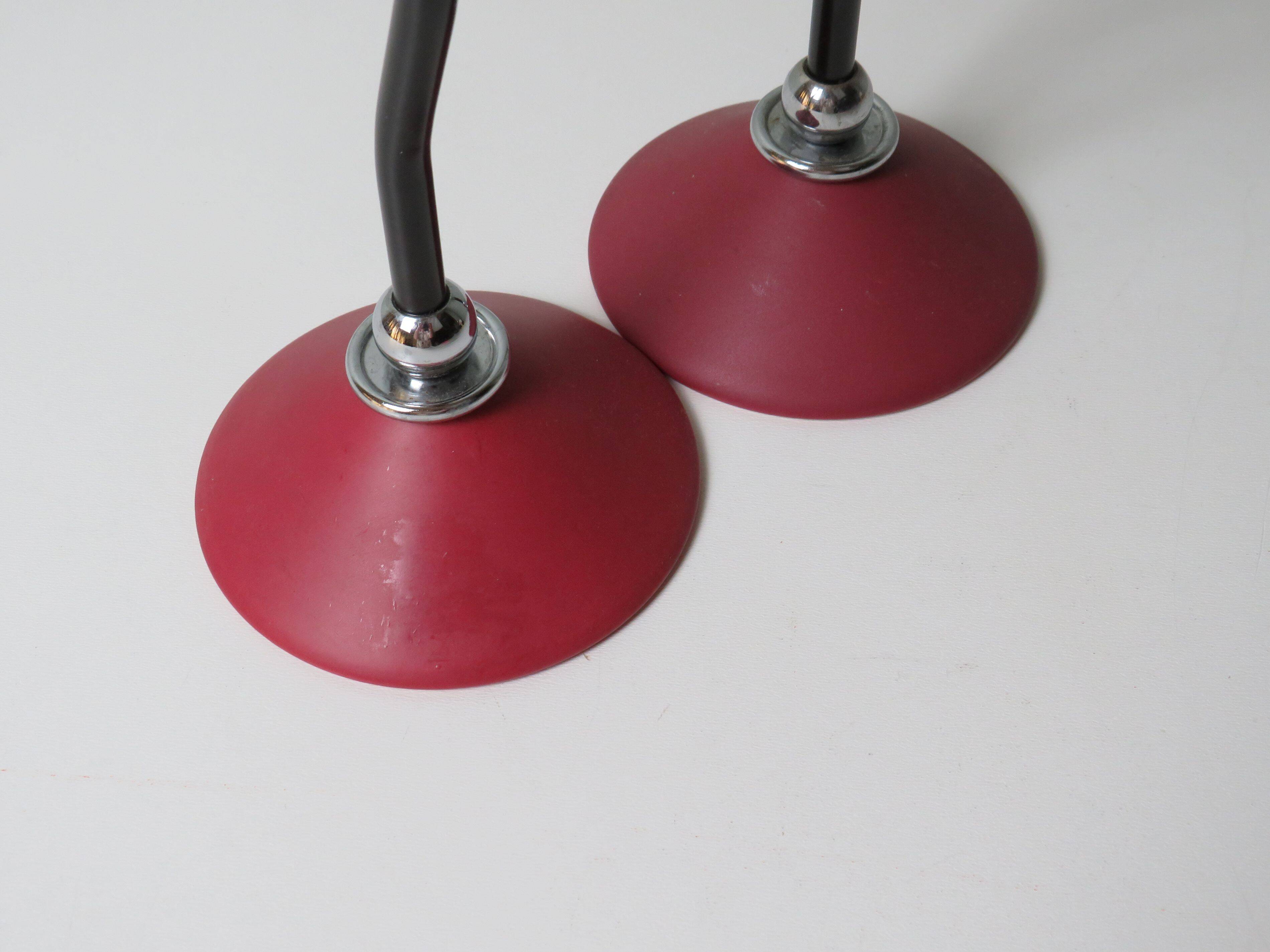 Pair of candlesticks, ceramic, metal and chrome, 1980s