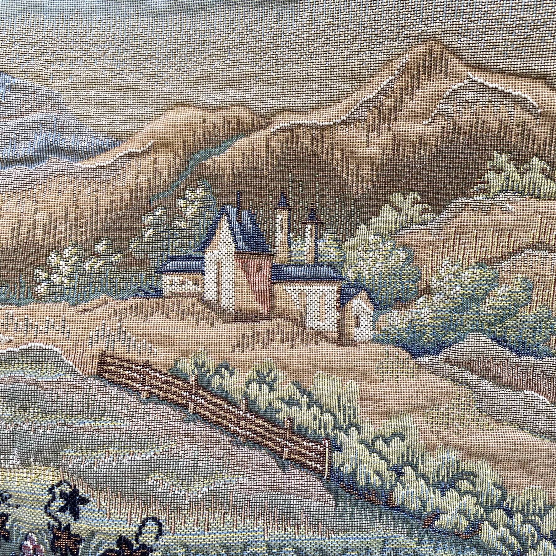 Large Tapestry of Halluin "The Grape Harvest at the Castle", Halluin Stitch