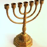 Menorah en laiton, bougeoir en laiton, vintage