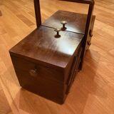 Boite à couture ou travailleuse ancienne en bois