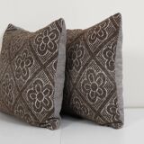 Set of two organic wool outdoor turkish old kilim pillow covers