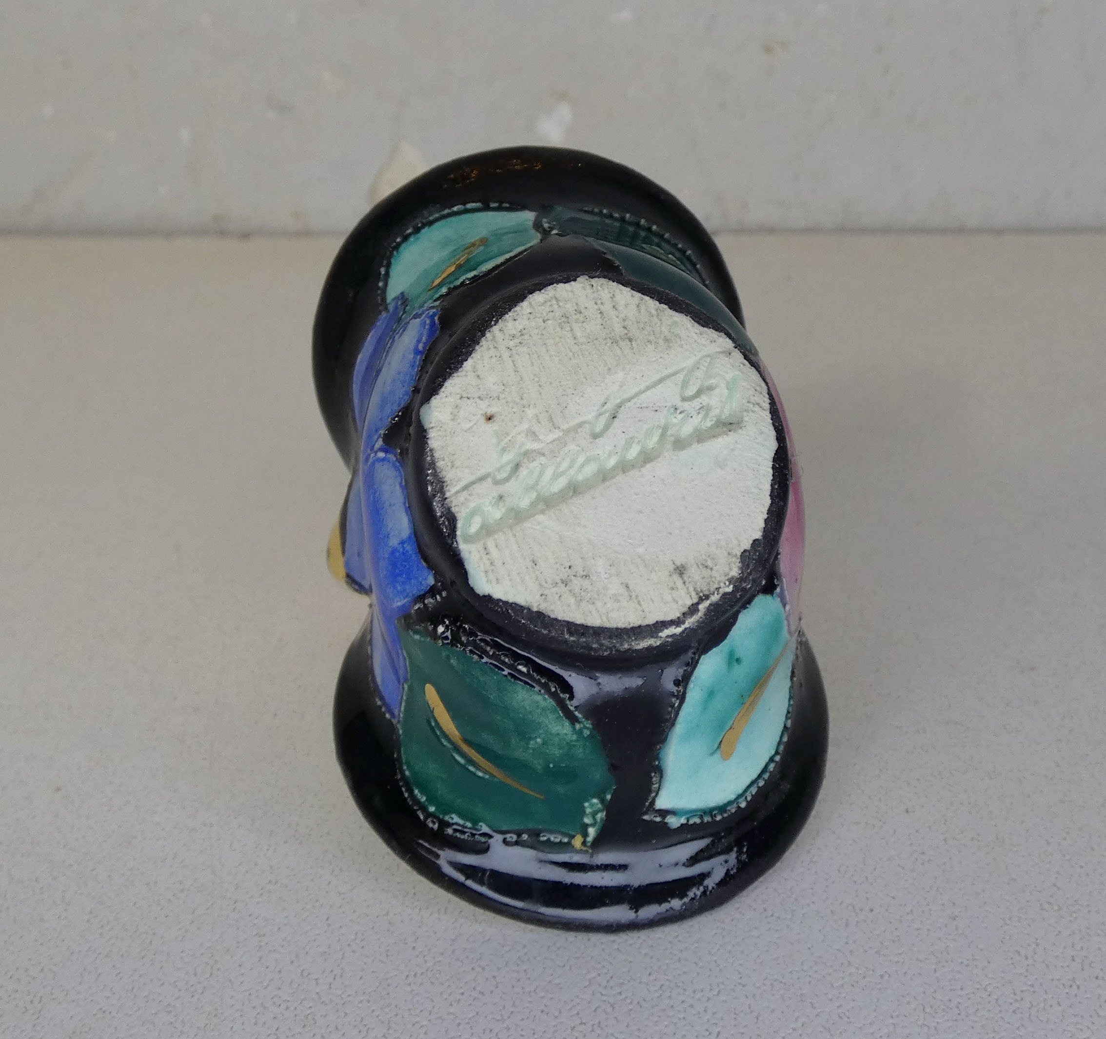 Basket signed vallauris vintage ceramic