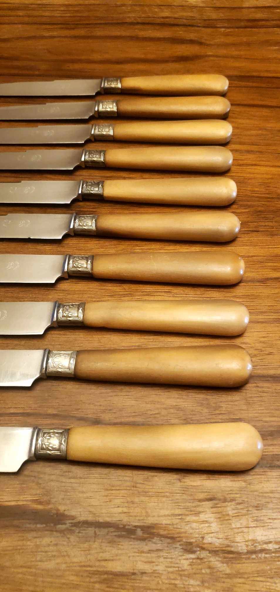 Lot de 10 couteaux manche en corne