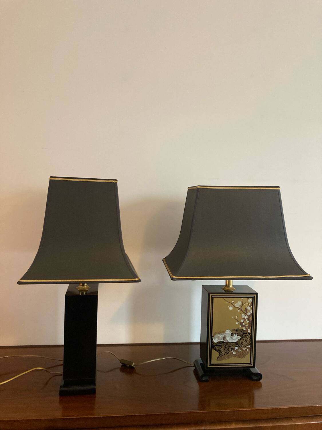 Pair of Le Dauphin pagoda lamps
