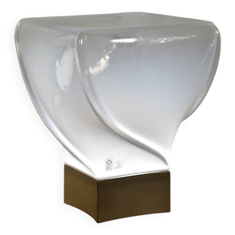 Opalescent Murano glass lamp by Leucos, Italy 1980's